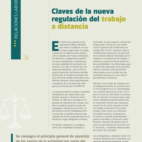 Claves de la nueva regulación del trabajo a distancia